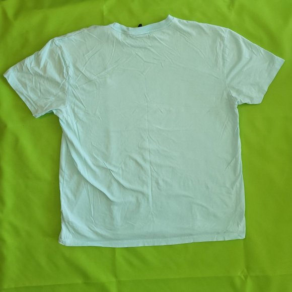 Polo by Ralph Lauren T-shirt Baby Blue with Yellow Logo Unisex Size Medium - Picture 4 of 4